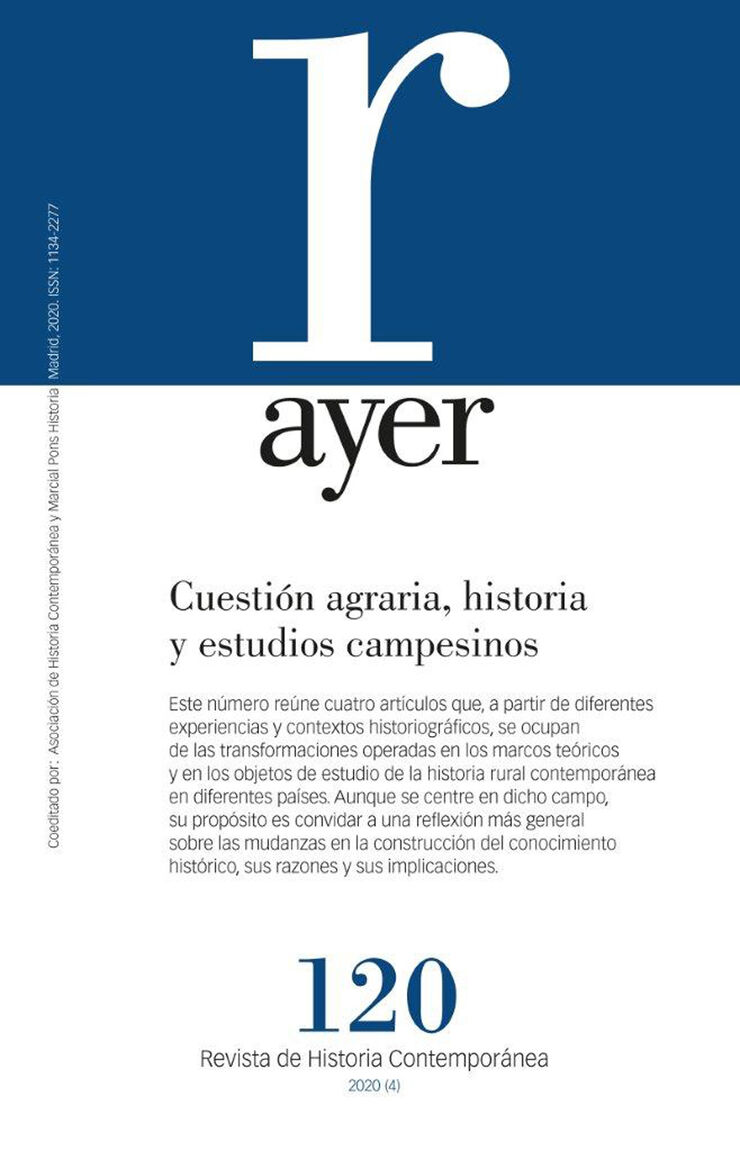 Cuesti&oacute;n agraria, historia y estudios campesinos
