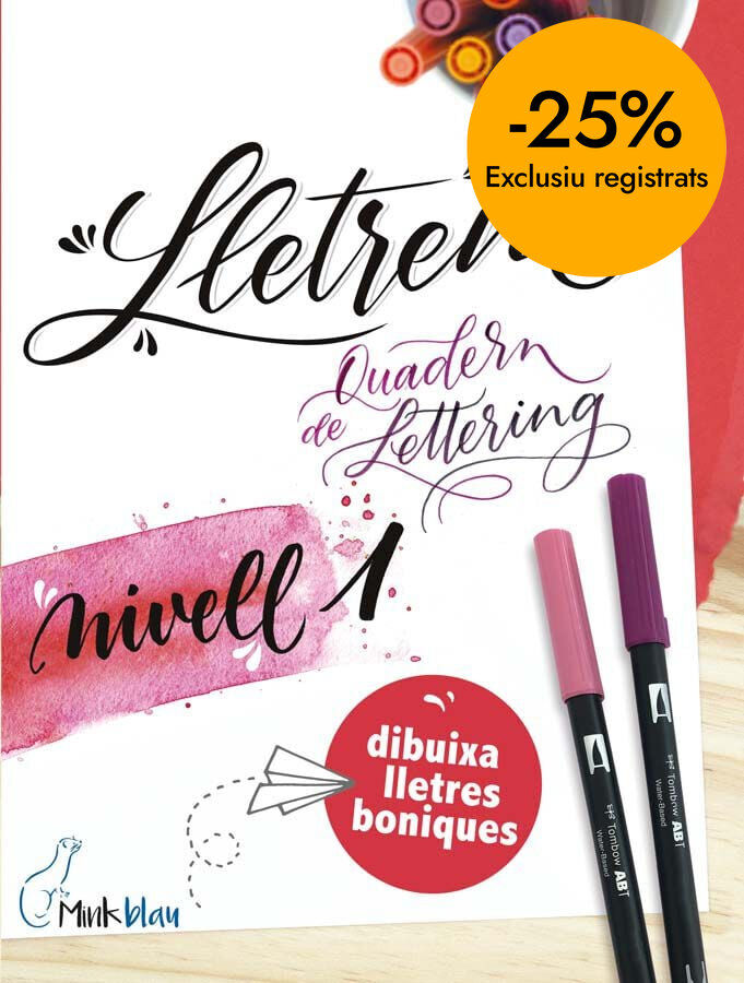 Quadern Lletrem 1 Iniciaci&oacute; al Lettering catal&agrave;