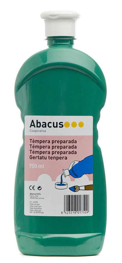 Témpera preparada Abacus 750ml verde oscuro