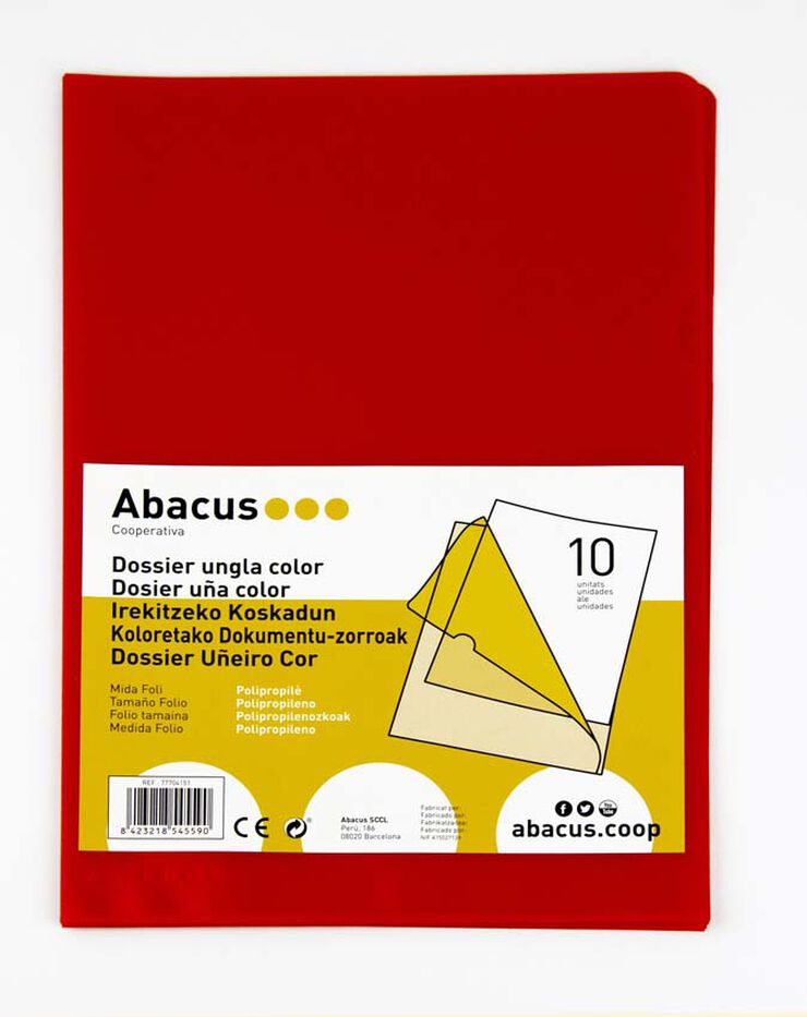 Dosier Abacus uñero pp Folio rojo 10u - Abacus Online