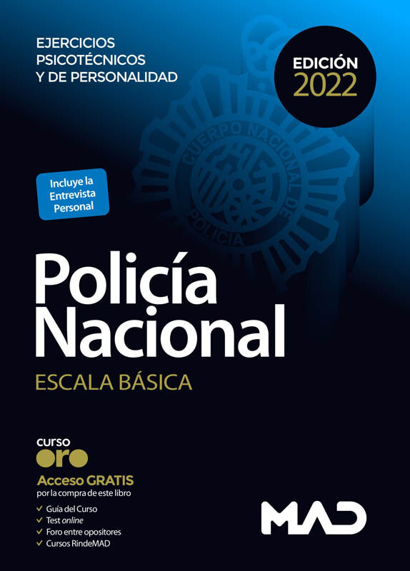 Polic&iacute;a Nacional Escala B&aacute;sica. Ejercicios psicot&eacute;cnicos y de personalidad