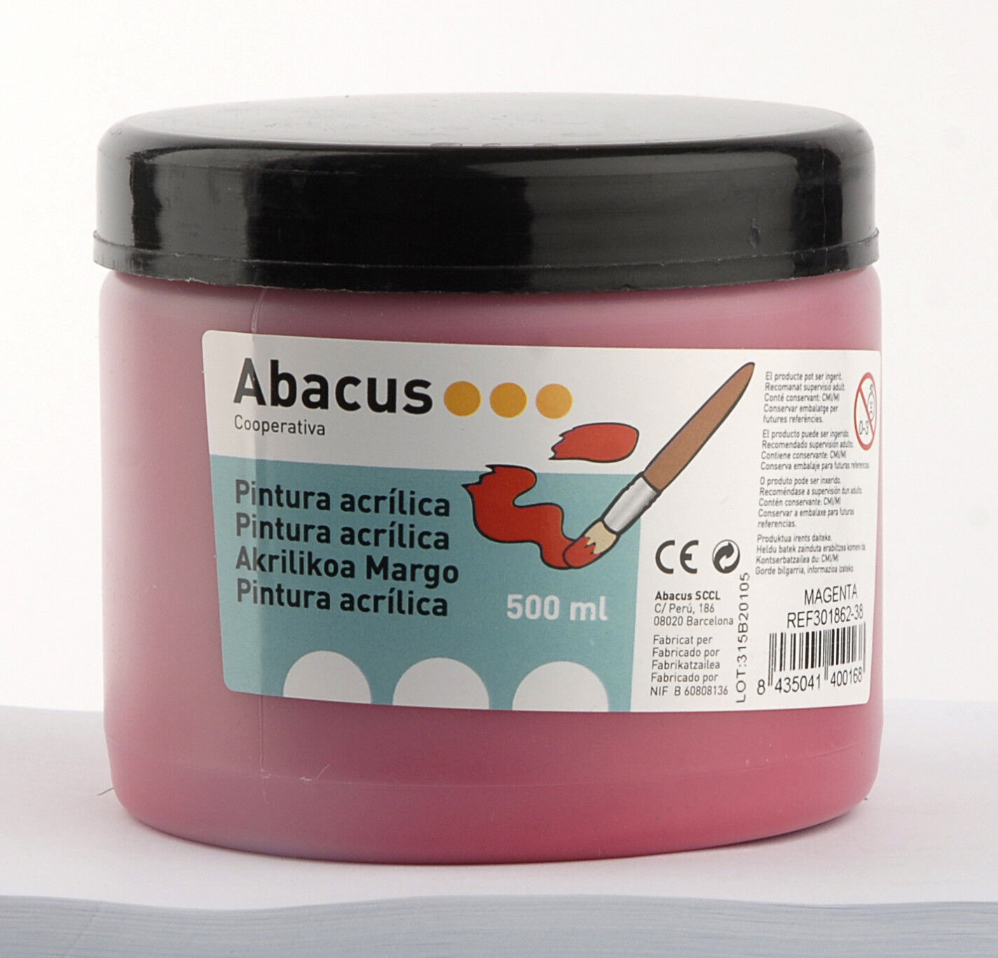 Pintura acr&iacute;lica Abacus 500ml rosa