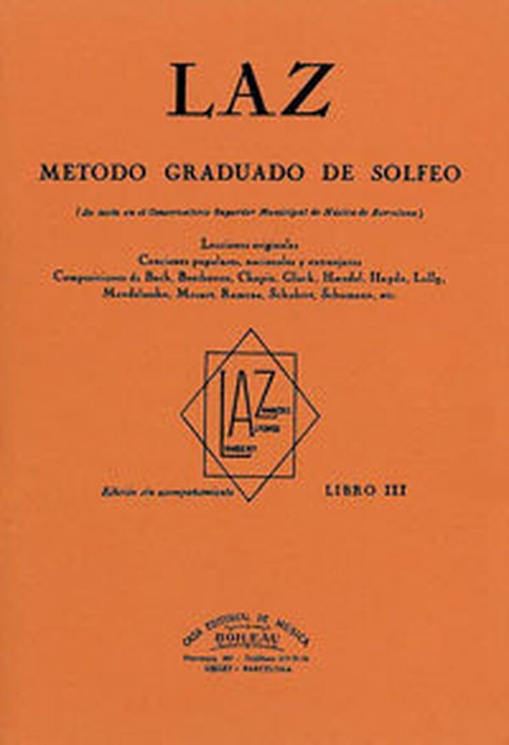 LAZ: método de solfeo vol. 3 9788480207119
