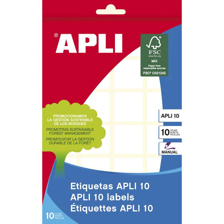 Etiqueta Apli 24x24mm 10 fulls