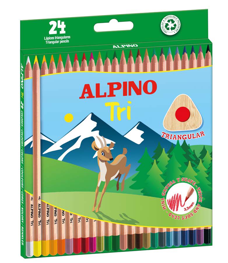 L&aacute;pices de colores Alpino Tri 24 colores