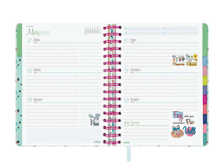 Agenda Finocam Talkual 1/4 setm/vista h cat 2025 Temps