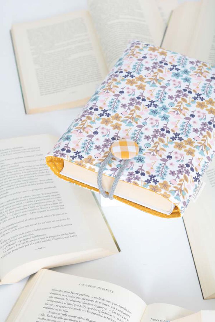 Funda de Llibre Drapets Flor Lila interior mostassa
