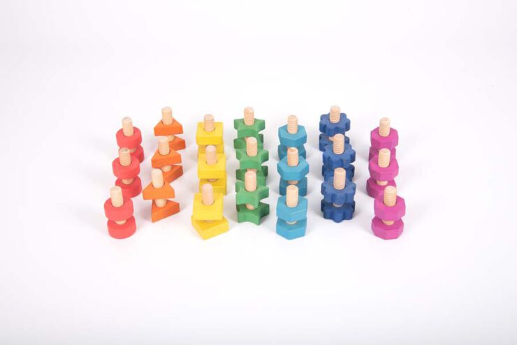 Roscas y tornillos de madera 21 piezas