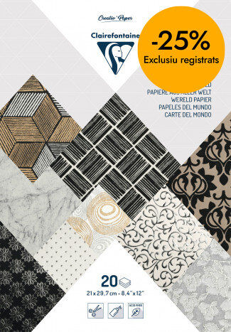 Papers del m&oacute;n Clairefontaine grisos 20 fulls