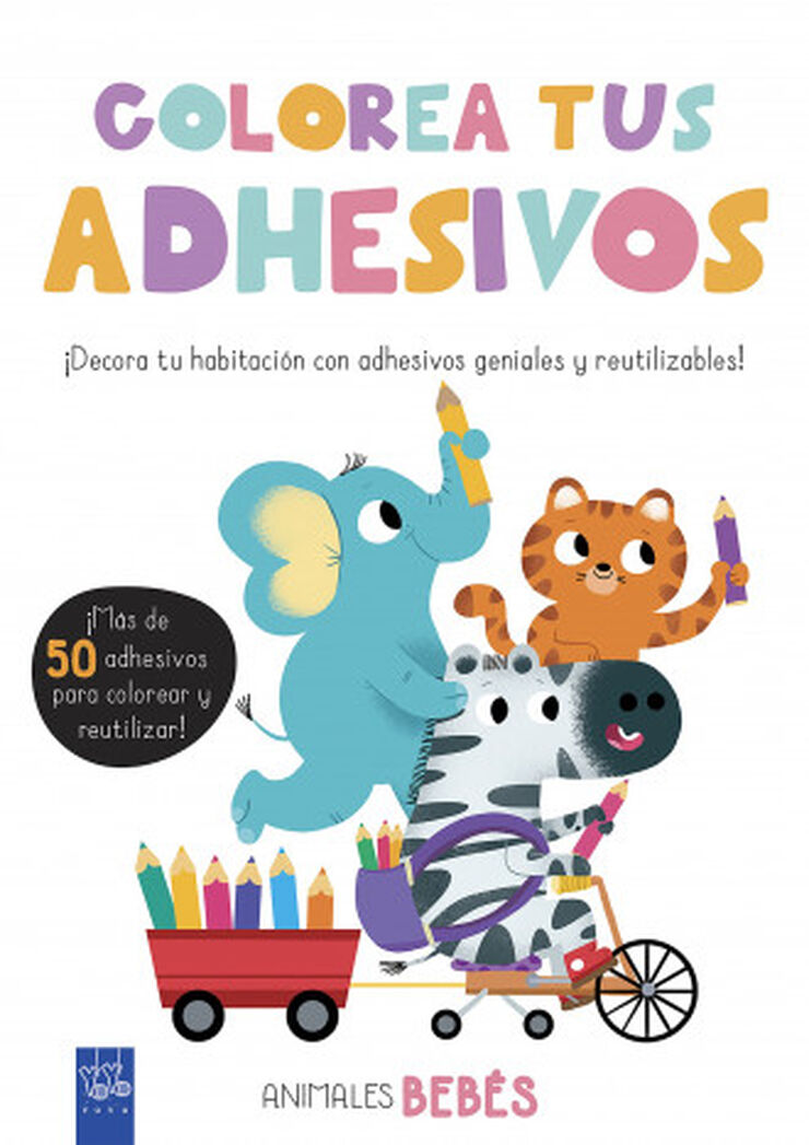 Colorea tus adhesivos. Animales bebés