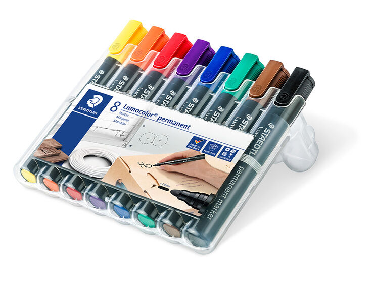 Retolador permanent Staedtler Lumocolor 8 colors