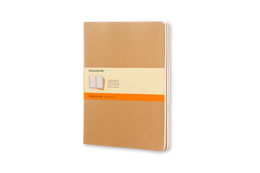 Pack 3 Libretas Moleskine XL kraft raya