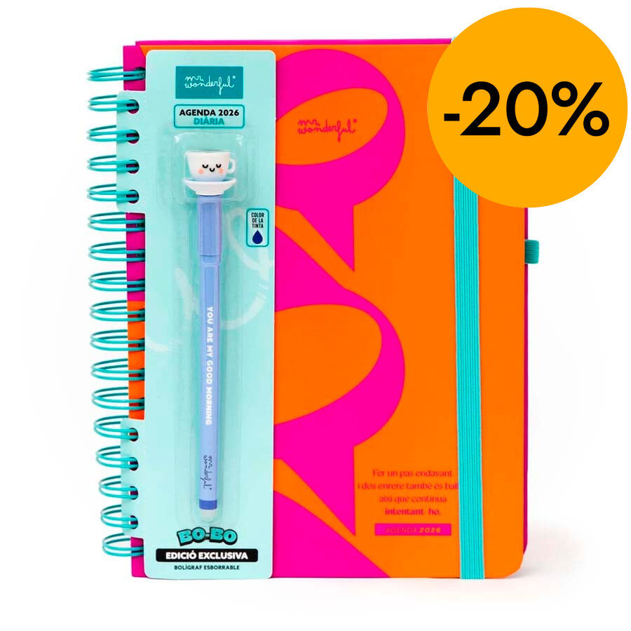 Agenda Mr.Wonderful d&iacute;a/p&aacute;g 2026 cat Continua intentant