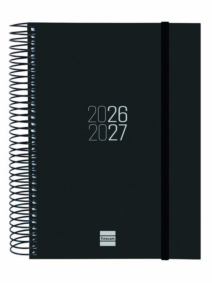 Agenda Escolar Finocam Esp.E10 D&iacute;a/P&aacute;gina Catal&aacute;n 2026-27 Negro