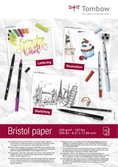 Bloc papel Bristol Lettering Tombow A4 250g 25 hojas