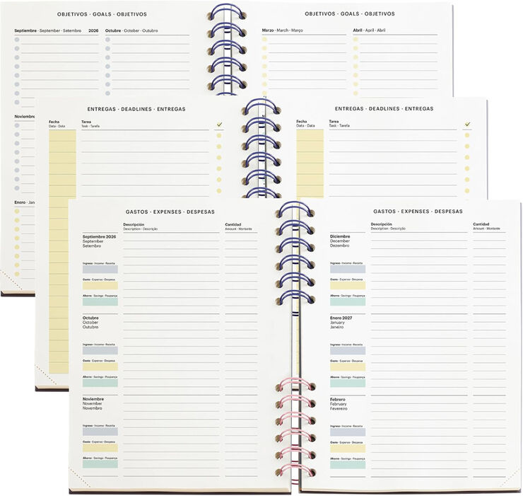 Agenda Escolar Plus W-O S/V Mult. 2026-2027 Malva