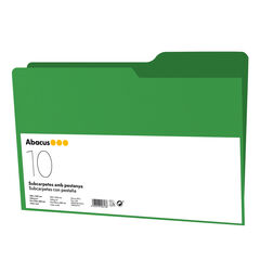 Subcarpeta Abacus A4 con pestaña 240g verde 10u