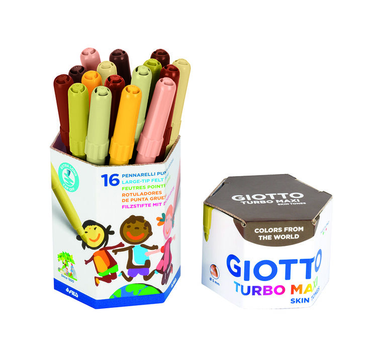 Retoladors de colors Giotto Turbo Maxi Skin Tones 16u