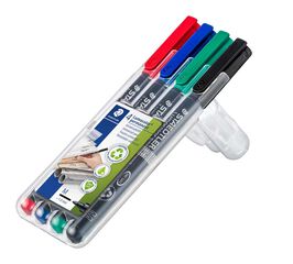 Retoladors permanents Staedtler Lumocolor punta M 4 colors