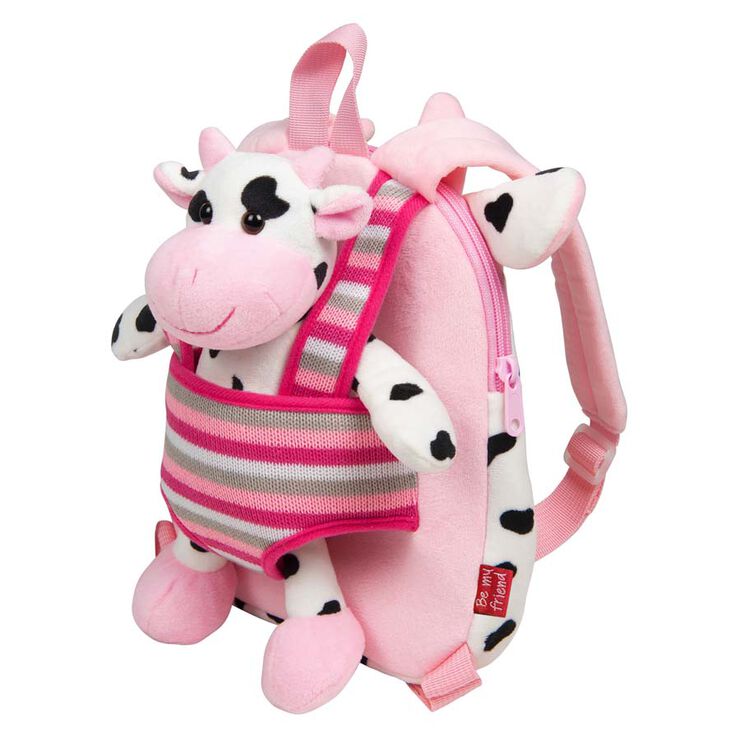 Mochila reversible con Peluche Vaca Perletti