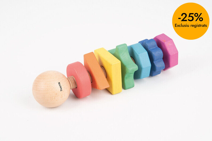 Twister formas de madera arco&iacute;ris