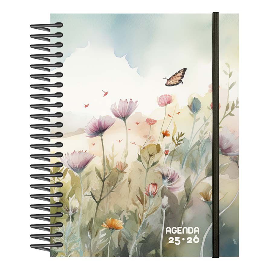 Agenda escolar Senfort 16 meses sem/vista catal&aacute;n 2025-26 Acuarela