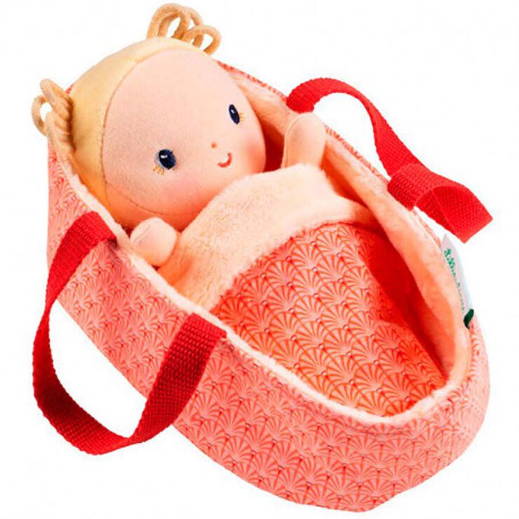 Mu&ntilde;eca de tela Ana&iuml;s con Capazo Reversible