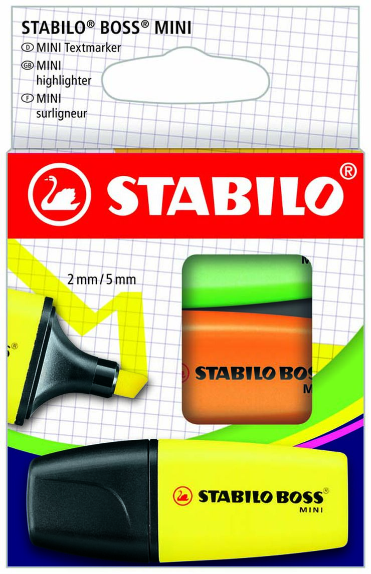Marcadores fluorescentes Stabilo Boss Mini 3 colores