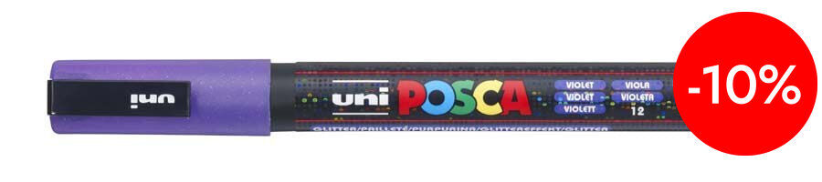 Rotulador Posca PC-3M 0,9-1,3mm violeta glitter