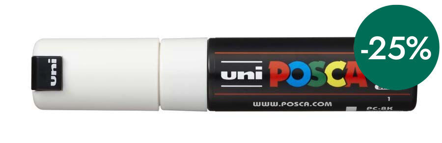 Rotulador Posca PC-8K 8mm blanco