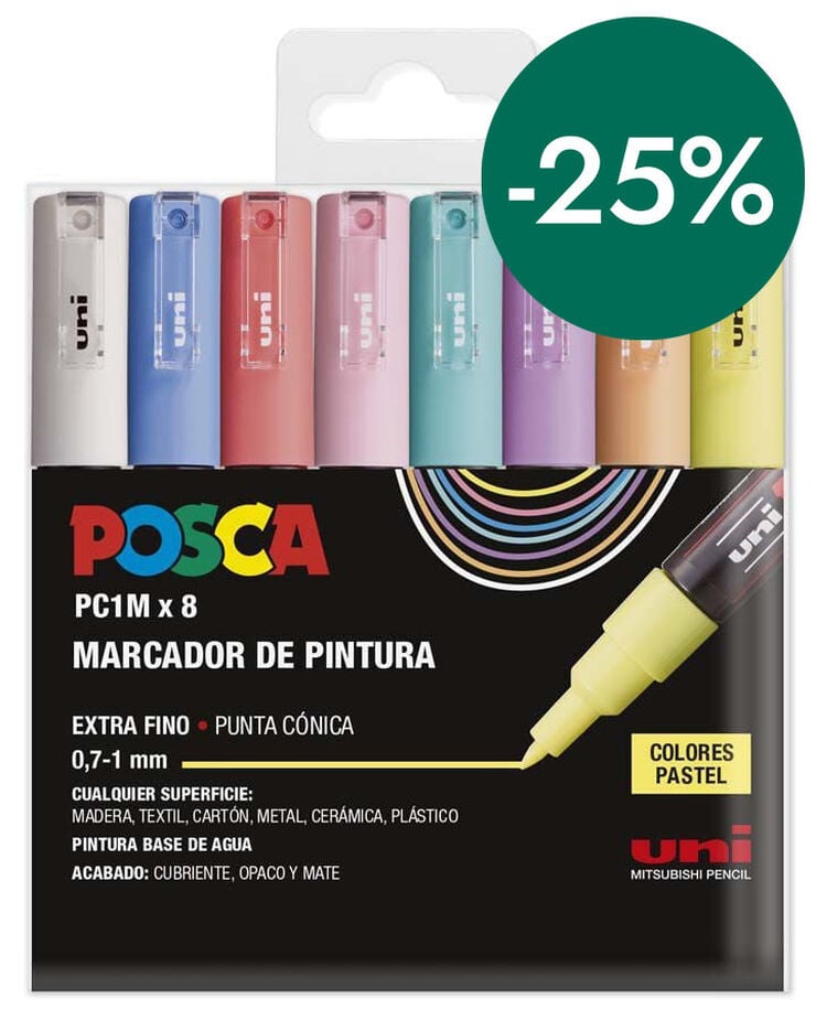 Retoladors Posca PC-1M 0,7mm pastel 8 colors