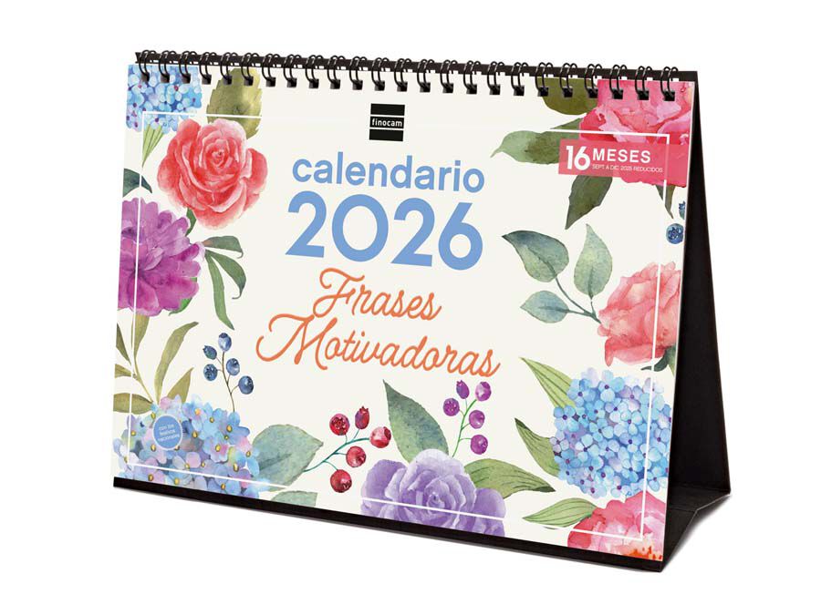Calendario sobremesa Finocam Frases motivadoras 2026 castellano