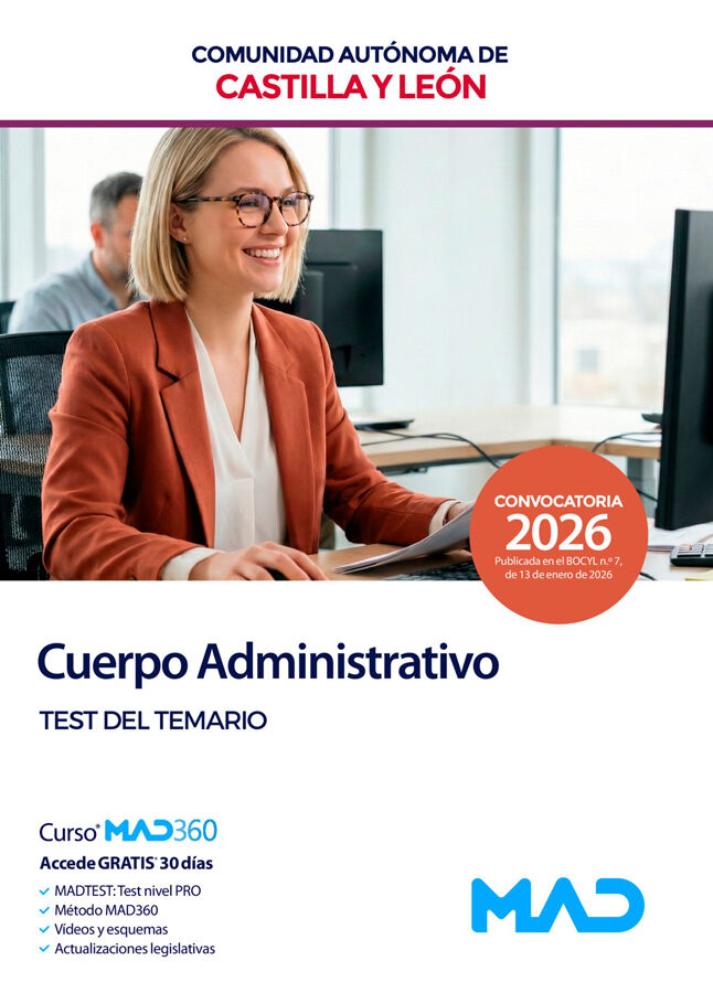 Cuerpo Administrativo de la Administraci&oacute;n de la Comunidad Aut&oacute;noma de Castilla y Le&oacute;n. Test