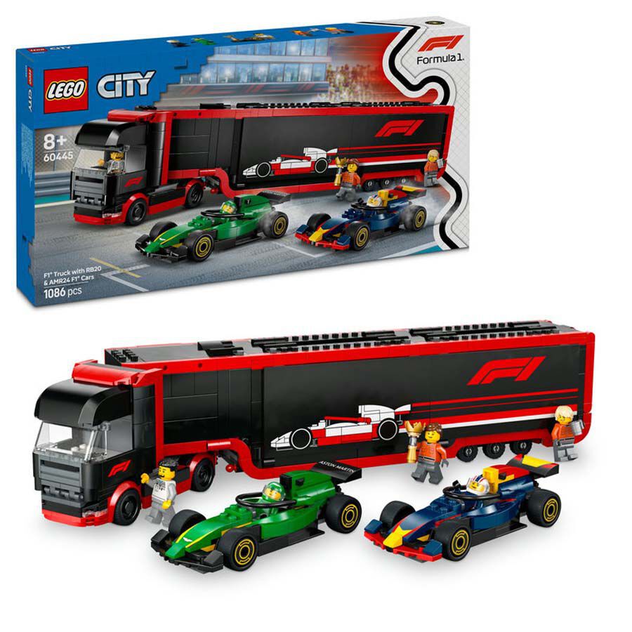 LEGO&reg; LEGO City Cami&oacute;n de F1&reg; con Coches de F1&reg; RB20 y AMR24 60445