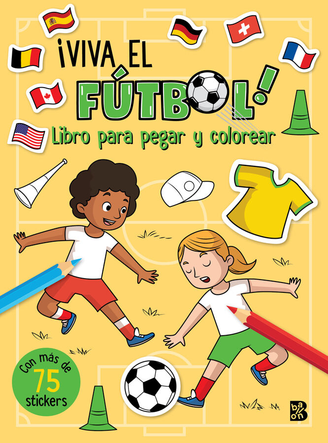 &iexcl;Viva el f&uacute;tbol! Libro para pegar y colorear
