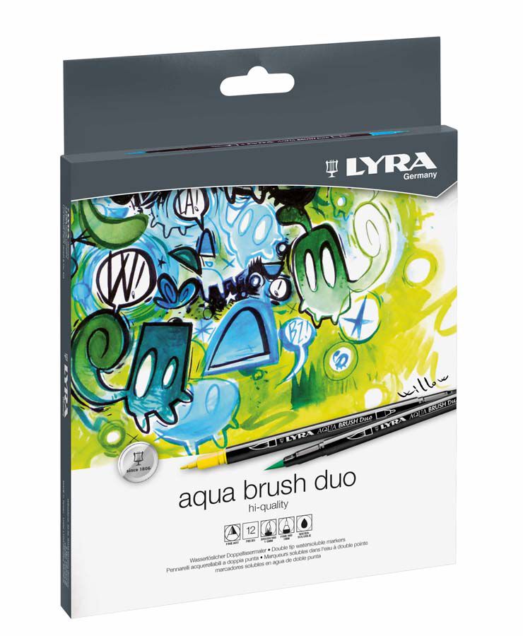 Retoladors Lyra Aqua Brush Duo 12 colors
