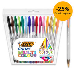 Bol&iacute;grafos&nbsp;Bic Cistal&nbsp;Multicolour 15 colores