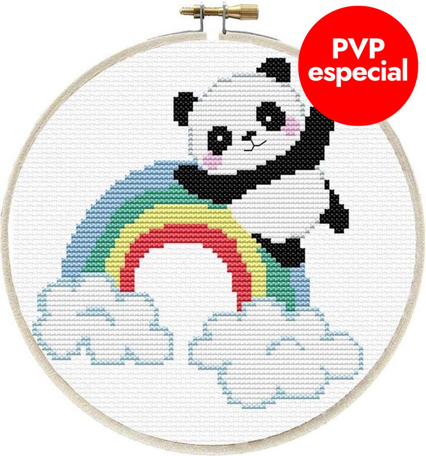 Kit Punto de cruz Ladybird bastidor Panda