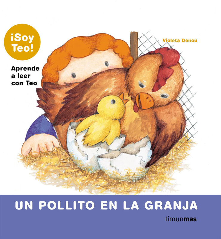 Un pollito en la granja