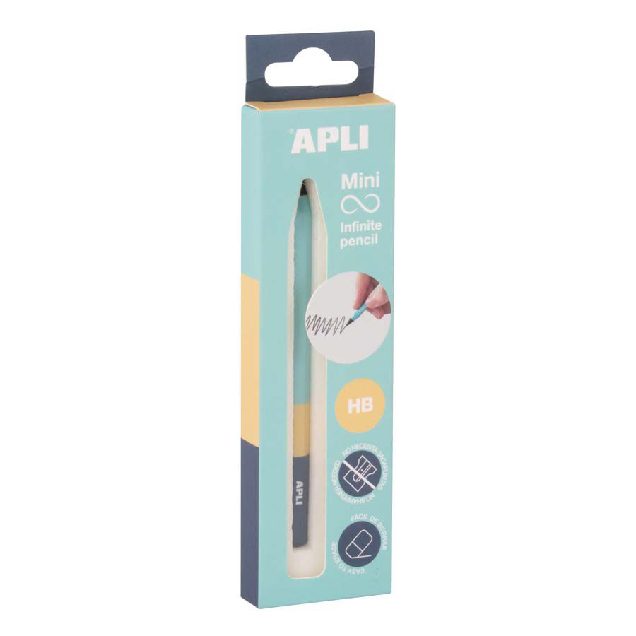 Pack L&aacute;piz mini Infinite Apli Nordik HB tricolor azul claro