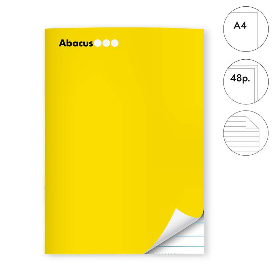 Libreta grapada Abacus A4 48 hojas raya amarillo