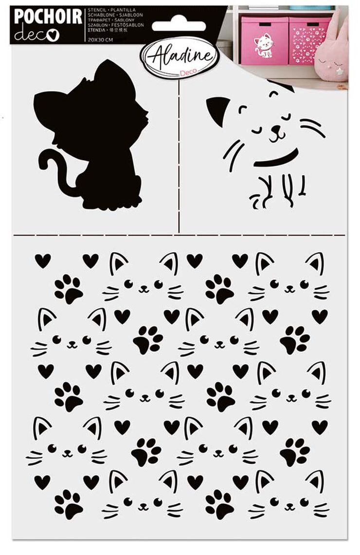 Plantilla Stencil Aladine 20x30cm Gatitos