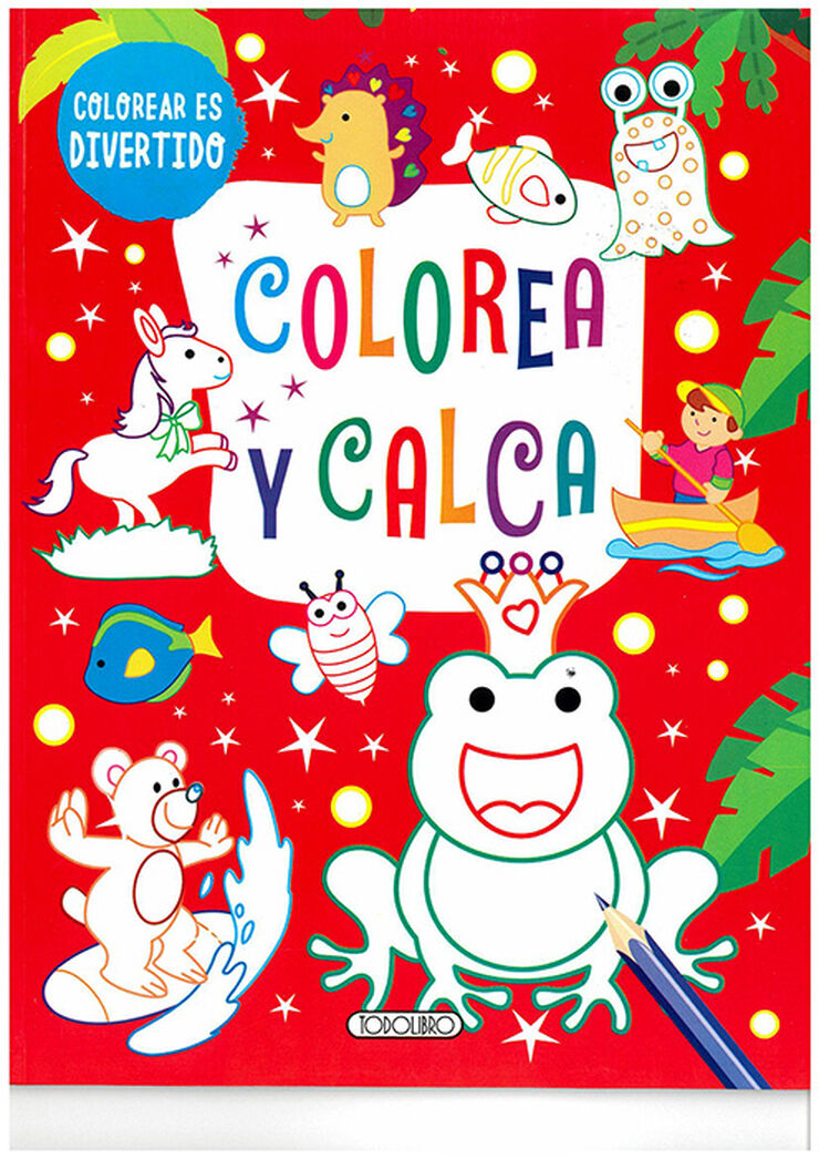 Colorea y calca (rojo)