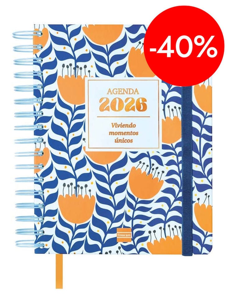 Agenda Finocam 16 mesos Vitae 1/4 setm/vista cas 2025-26 blau