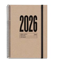 Agenda Espiral Miquelrius Plus sem/vista catalán 2026 Recycled natural