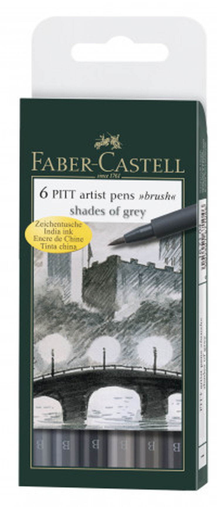 Rotuladores Faber-Castell Pitt Grises 6 colores