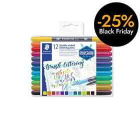Retoladors doble punta pinzell Staedtler Duo Letter 12 colors