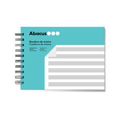 Cuaderno M&uacute;sica 6 pentagramas Abacus A5 25 hojas