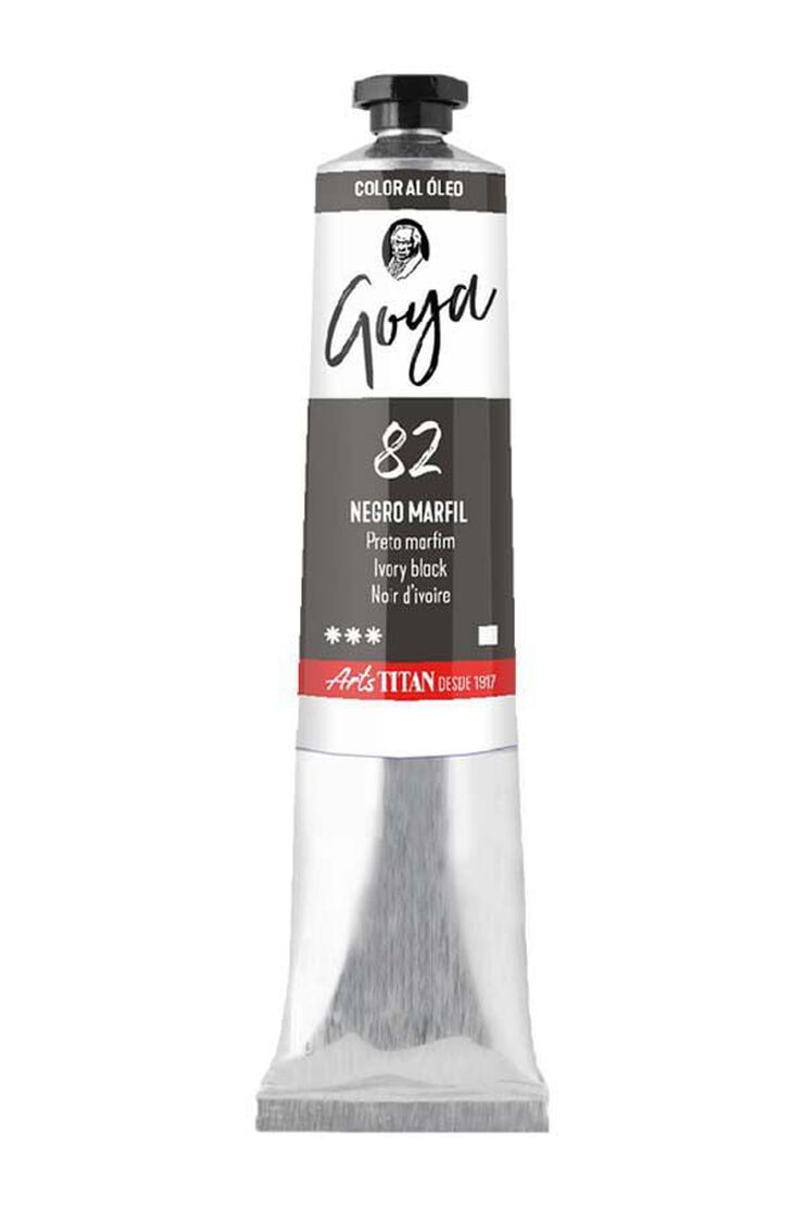 Pintura al &oacute;leo Goya 60ml negro y marfil