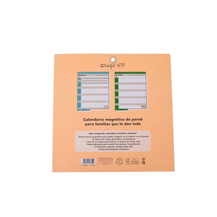 Calendario pared Iman 2026 cast Familiar